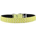 Unconditional Love 0.75 in. Chevrons Nylon Dog Collar with Classic BuckleYellow Size 14 UN805231